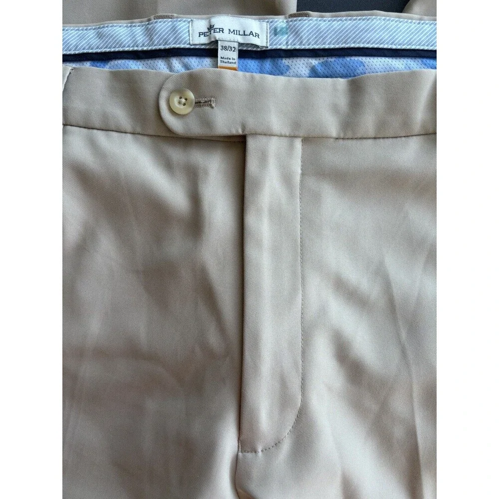 Peter Millar Men’s Pant 38X32 Durham High Drape Performance Beige MS19EB78FB